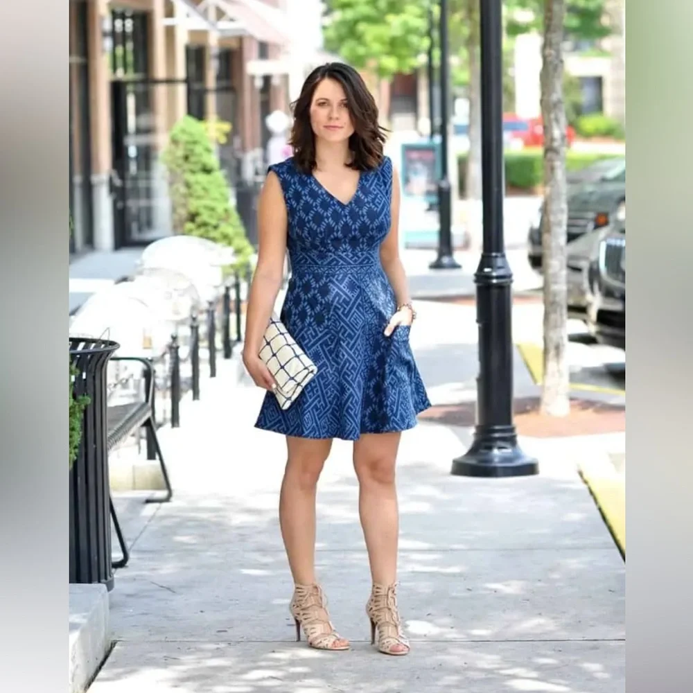 Plenty by Tracy Reese Indigo Fit and Flare Dress Size 10 - Picture 9 of 9